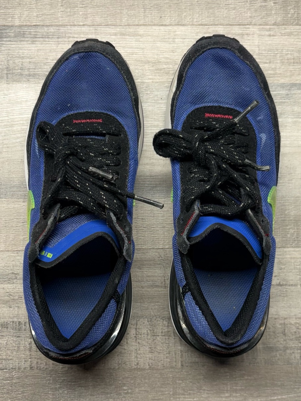Nike Waffle One GS Shoes Blue Black Volt DV2235-400 Youth Size 3.5Y Sneakers - Picture 6 of 7